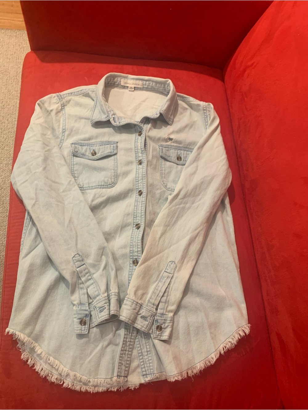 Honey punch ripped Denim Shirt